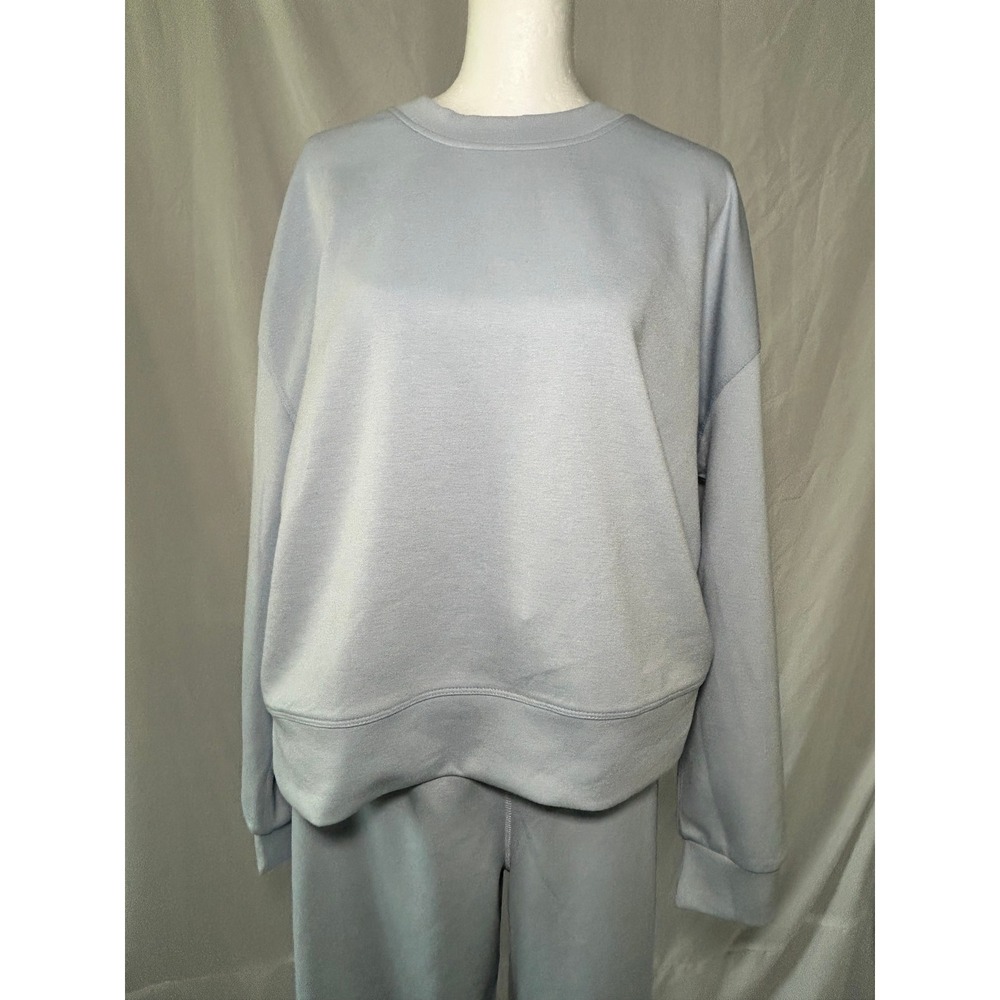 New Powder Blue Relaxed Crewneck Sweatshirt and Joggers Loungewear Set